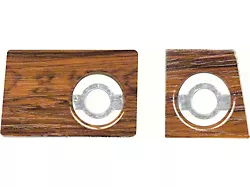 1969 Camaro Cherrywood Radio Dash Plates; Volume and Tuning; Pair