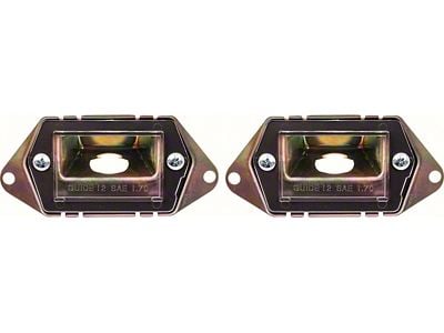 1970-1973 Camaro Rear License Lamp Lens Assembly; Pair; GM Licensed