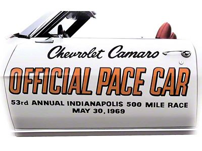 1969 Camaro Indy 500 Pace Car Door Decals; Complete Set; GM Licensed