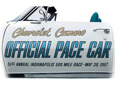 1967 Camaro Indianapolis 500 Pace Car Door Decal Set