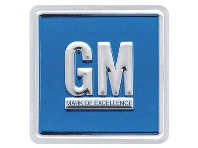 1968-1974 Camaro GM Mark Of Excellence Door Deflector Decal; Embossed; Blue; Each