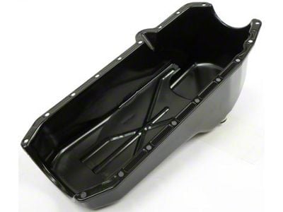 1980-1984 Camaro Small Block Black 4 Quart Oil Pan; Passenger Side Dipstick Location