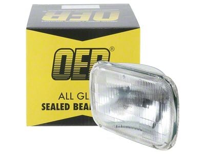 1984-1996 Corvette Headlamp Sealed Beam; 12 Volt; High / Low; 5-1/2-Inch x 8-Inch; Rectangular; Halogen