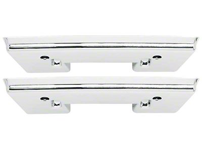 1962-1964 Corvette Front Door Arm Rest Bases;10-Inch Length; Chrome; Pair