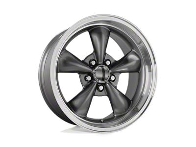 Performance Replicas PR106 Anthracite Machined Wheel; 17x8; 0mm Offset (53-62 Corvette C1)