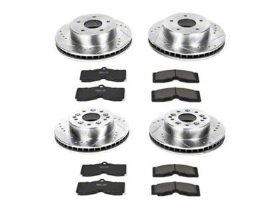 PowerStop Z23 Evolution Sport Brake Rotor and Pad Kit; Front and Rear (63-66 Corvette C2 w/ 4-Wheel Disc Brakes; 67-82 Corvette C2 & C3)