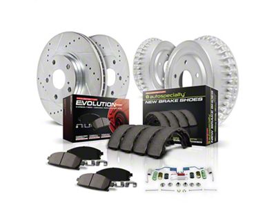 PowerStop Z23 Evolution Sport Brake Rotor, Drum and Pad Kit; Front and Rear (74-78 Firebird)