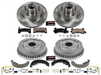 PowerStop Z23 Evolution Sport Brake Rotor, Drum and Pad Kit; Front and Rear (82-83 Firebird w/ Rear Drum Brakes)