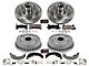 PowerStop Z23 Evolution Sport Brake Rotor, Drum and Pad Kit; Front and Rear (1984 Firebird w/ Rear Drum Brakes)