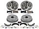 PowerStop Z23 Evolution Sport Brake Rotor, Drum and Pad Kit; Front and Rear (85-92 Firebird w/ Rear Drum Brakes)