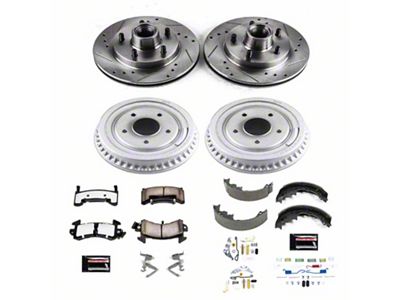 PowerStop Z36 Extreme Truck and Tow Brake Rotor, Drum and Pad Kit; Front and Rear (82-83 Firebird w/ Rear Drum Brakes)