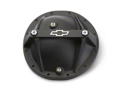 Proform Aluminum Rear Differential Cover with Chevy Bowtie; Black Crinkle (Universal; Some Adaptation May Be Required)