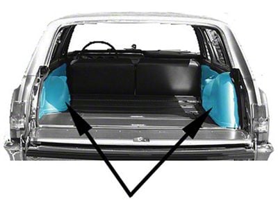 PUI Chevelle Cargo Area Cover Set, 4-Door Wagon, Light Blue, 1964