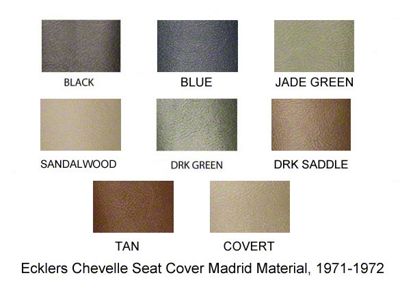 PUI Chevelle Front Seat Covers, 4-Door Sedan & Wagon, 1971-1972