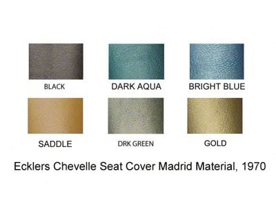 PUI Chevelle Rear Seat Covers, Bench, Second Row, Wagon, 1970