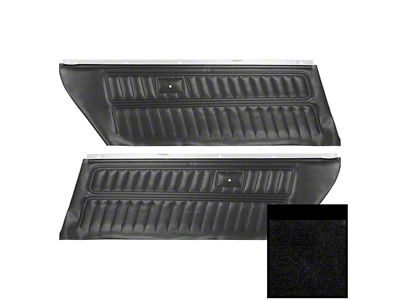 PUI Interiors Front Door Panels; Black (1977 Camaro)