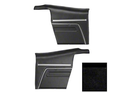 PUI Interiors Platinum Edition Rear Side Panels; Black (1969 Camaro Convertible)