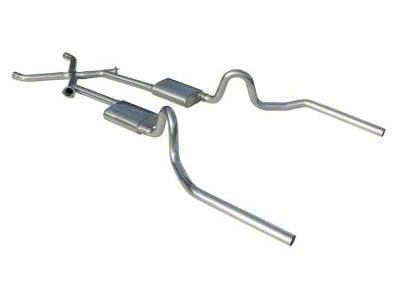 Pypes Crossmember-Back Exhaust System with X-Change X-Pipe; Polished (64-72 GTO, LeMans, Tempest)