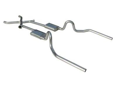 Pypes Race Pro Crossmember-Back Exhaust System with X-Change X-Pipe and 18-Inch Muffler (64-72 GTO, LeMans, Tempest)