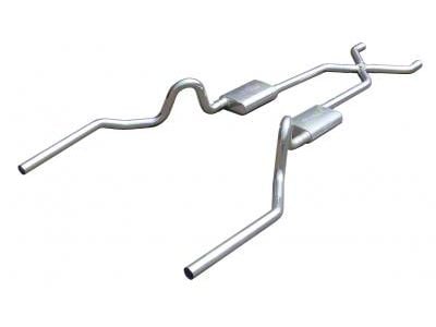 Pypes Race Pro Crossmember-Back Exhaust System with X-Pipe; Polished (64-72 GTO, LeMans, Tempest)