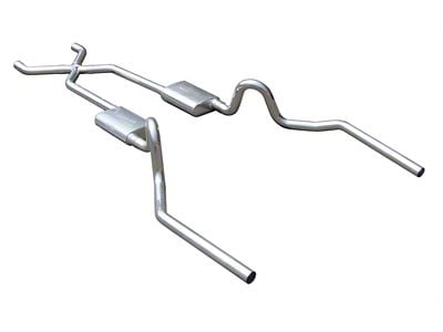 Pypes Violator Crossmember-Back Exhaust System with X-Pipe; Polished (64-72 GTO, LeMans, Tempest)