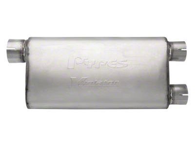 Pypes Violator Offset/Dual Muffler; 3-Inch Inlet/2.50-Inch Outlet (Universal; Some Adaptation May Be Required)