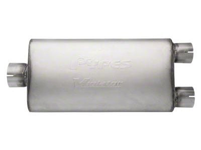 Pypes Violator Center/Dual Muffler; 3-Inch Inlet/2.50-Inch Outlet (Universal; Some Adaptation May Be Required)