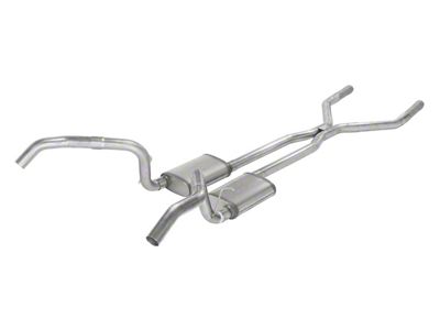 Pypes 2.50-Inch Crossmember-Back Exhaust System with H-Pipe; Quarter Panel Exit (67-69 Firebird)