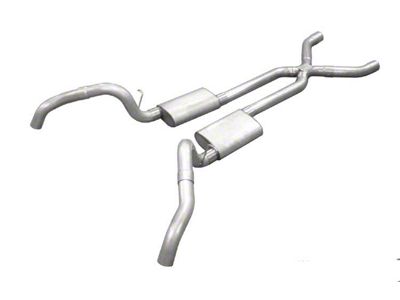 Pypes Crossmember-Back Exhaust System with X-Pipe; Quarter Panel Exit (67-69 Firebird)