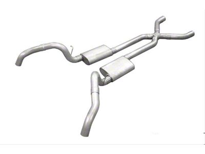 Pypes Street Pro Crossmember-Back Exhaust System with X-Pipe; Quarter Panel Exit (67-69 Firebird)