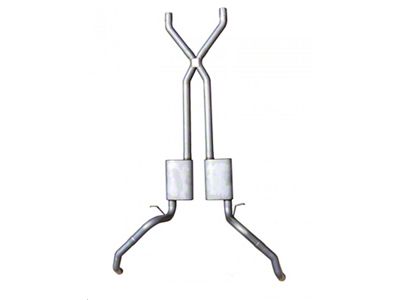 Pypes Violator Crossmember-Back Exhaust System with X-Pipe; Quarter Panel Exit (67-69 Firebird)