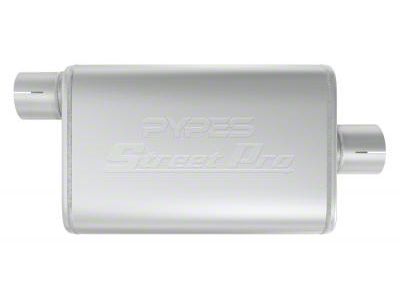 Pypes Street Pro Offset/Center Muffler; 2.50-Inch Inlet/2.50-Inch Outlet (Universal; Some Adaptation May Be Required)