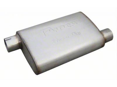 Pypes Street Pro Offset/Offset Muffler; 3-Inch Inlet/3-Inch Outlet (Universal; Some Adaptation May Be Required)