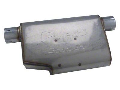 Pypes Street Pro Same Side Offset Muffler; 2.50-Inch Inlet/2.50-Inch Outlet (Universal; Some Adaptation May Be Required)