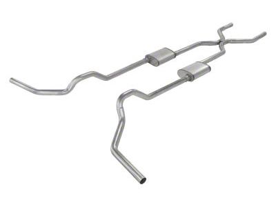 Pypes Street Pro Crossmember-Back Exhaust System with Catalytic Converters H-Pipe; Side Exit (75-87 C10)