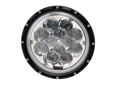 Quake LED 7-Inch Spider Eye Headlights with DRL Halo and RGB Accents; Chrome Housing; Clear Lens (70-76 Firebird)