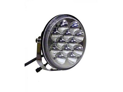 Quake LED Tempest 5.75-Inch LED Headlight; Chrome Housing; Clear Lens (1969 Mustang)