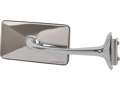 Rectangular Stainless/Chrome Door Edge Outside Mirror