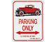 Cabriolet Parking Only Sign, Red