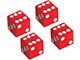 Red Dice Tire Valve Stem Cap Set, 4 Pieces