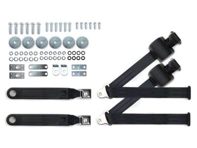 RetroBelt 3-Point Retractable Lap and Shoulder Seat Belts with Push-Button Buckles for Bucket Seats (67-73 Camaro)