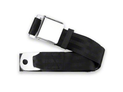 RetroBelt 2-Point Lap Belt with Chrome Aviation Style Buckle and Hardware Kit; 75-Inch Long (Universal; Some Adaptation May Be Required)