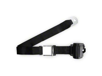 RetroBelt 2-Point Retractable Lap Belt with Chrome Aviation Style Buckle and Hardware Kit (Universal; Some Adaptation May Be Required)