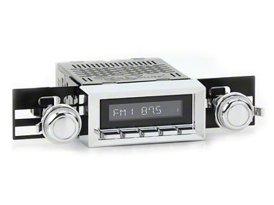 RetroSound RetroRadio Motor 1 Radio with Chrome Face, Chrome Push Buttons, Installation Bezel and Knobs (77-82 Corvette C3)