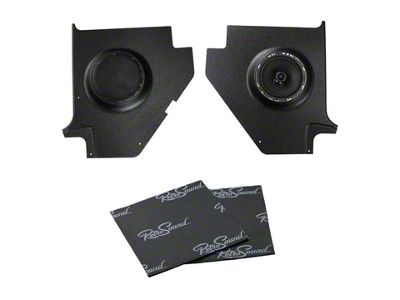 RetroSound Kick Panels with Deluxe Speakers and Sound Dampening; Black (60-65 Comet, Falcon)