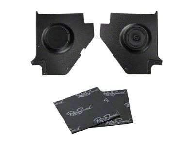 RetroSound Kick Panels with Standard Speakers and Sound Dampening; Black (60-65 Comet, Falcon)