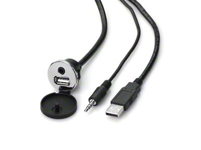 RetroSound USB/AUX Input Extension Cable; Chrome