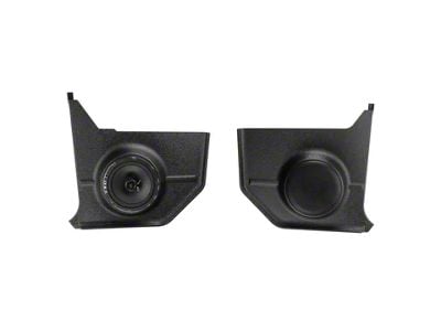 RetroSound Kick Panels with Deluxe Speakers; Black (64-66 Mustang Convertible)