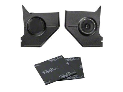 RetroSound Kick Panels with Deluxe Speakers and Sound Dampening; Black (64-66 Mustang Coupe, Fastback)