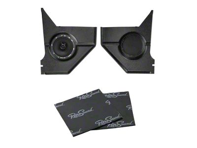 RetroSound Kick Panels with Deluxe Speakers and Sound Dampening; Black (67-68 Mustang Coupe, Fastback)